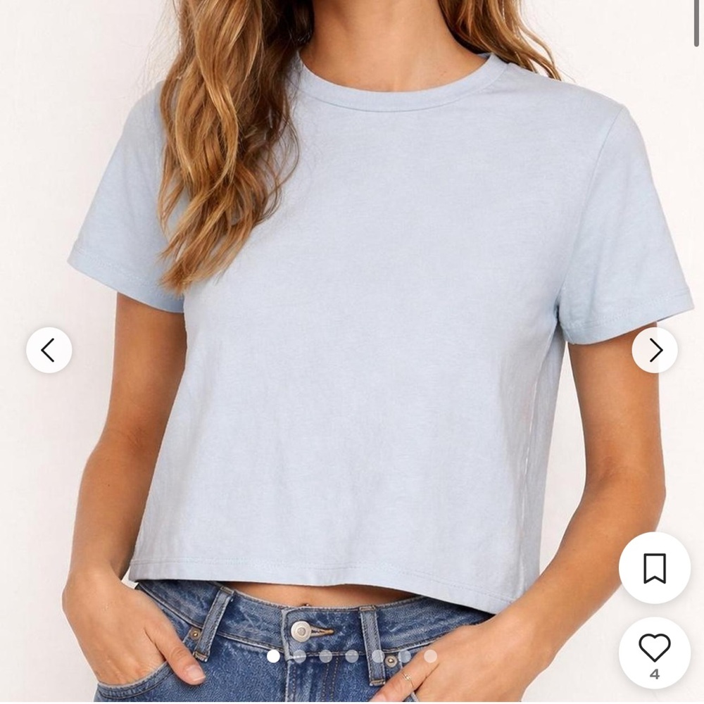 Re/Done Hanes Light Blue Tshirt